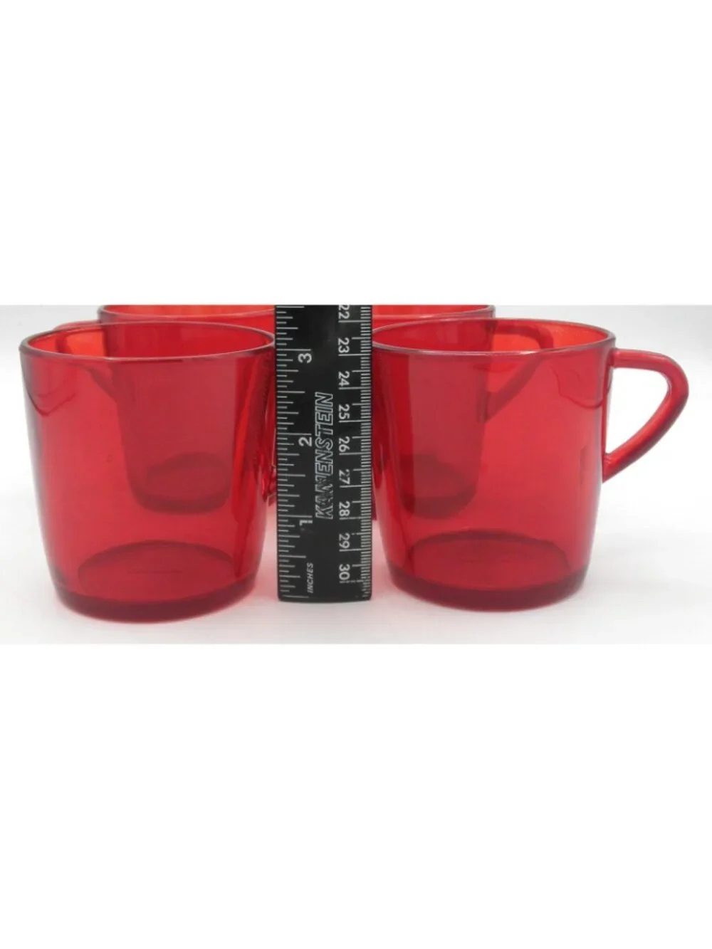 Ljuvlig Red Glass 7 oz. Capuccino Cup Mug by Ikea set of 4 Pattern Code: IKALJUR